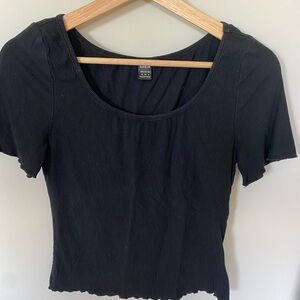 SHEIN Black Ribbed Women's Top